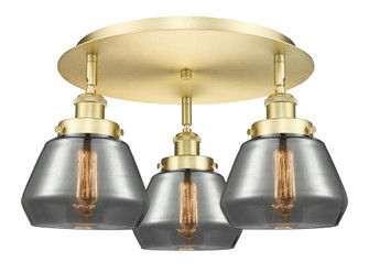 Fulton - 3 Light - 19 inch - Satin Gold - Semi-Flush Mount (3442|916-3C-SG-G173)