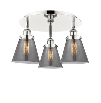 Cone - 3 Light - 18 inch - Polished Nickel - Semi-Flush Mount (3442|916-3C-PN-G63)