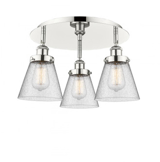 Cone - 3 Light - 18 inch - Polished Nickel - Semi-Flush Mount (3442|916-3C-PN-G64)