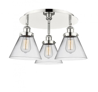 Cone - 3 Light - 20 inch - Polished Nickel - Semi-Flush Mount (3442|916-3C-PN-G42)