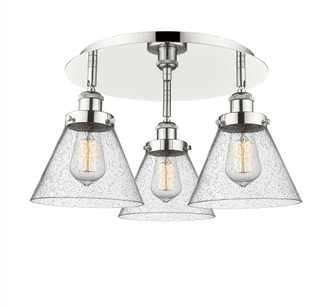 Cone - 3 Light - 20 inch - Polished Nickel - Semi-Flush Mount (3442|916-3C-PN-G44)