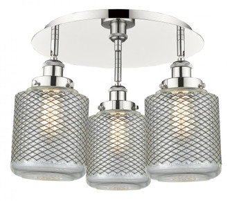 Edison - 3 Light - 18 inch - Polished Nickel - Semi-Flush Mount (3442|916-3C-PN-G262)
