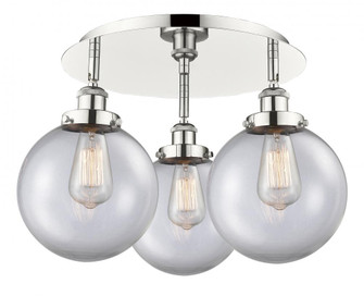 Whitney - 3 Light - 20 inch - Polished Nickel - Semi-Flush Mount (3442|916-3C-PN-G202-8)