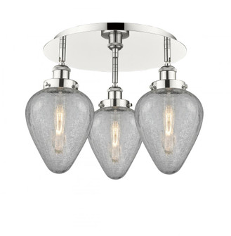 Geneseo - 3 Light - 18 inch - Polished Nickel - Semi-Flush Mount (3442|916-3C-PN-G165)