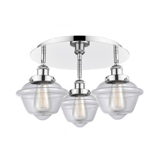 Oxford - 3 Light - 19 inch - Polished Chrome - Semi-Flush Mount (3442|916-3C-PC-G532)