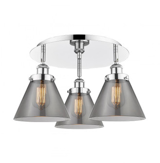 Cone - 3 Light - 20 inch - Polished Chrome - Semi-Flush Mount (3442|916-3C-PC-G43)