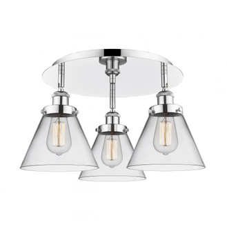 Cone - 3 Light - 20 inch - Polished Chrome - Semi-Flush Mount (3442|916-3C-PC-G42)