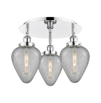 Geneseo - 3 Light - 18 inch - Polished Chrome - Semi-Flush Mount (3442|916-3C-PC-G165)