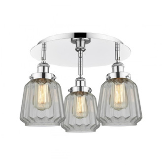 Chatham - 3 Light - 19 inch - Polished Chrome - Semi-Flush Mount (3442|916-3C-PC-G142)