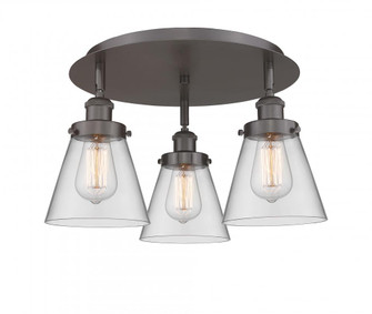 Cone - 3 Light - 18 inch - Oil Rubbed Bronze - Semi-Flush Mount (3442|916-3C-OB-G62)
