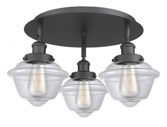 Oxford - 3 Light - 19 inch - Matte Black - Semi-Flush Mount (3442|916-3C-BK-G532)