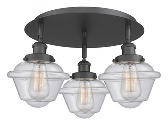 Oxford - 3 Light - 19 inch - Matte Black - Semi-Flush Mount (3442|916-3C-BK-G534)