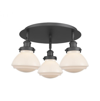 Olean - 3 Light - 19 inch - Matte Black - Semi-Flush Mount (3442|916-3C-BK-G321)
