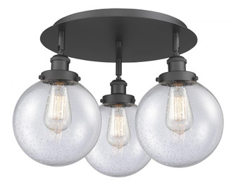 Beacon - 3 Light - 20 inch - Matte Black - Semi-Flush Mount (3442|916-3C-BK-G204-8)