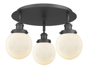 Beacon - 3 Light - 18 inch - Matte Black - Semi-Flush Mount (3442|916-3C-BK-G201-6)