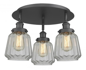 Chatham - 3 Light - 19 inch - Matte Black - Semi-Flush Mount (3442|916-3C-BK-G142)