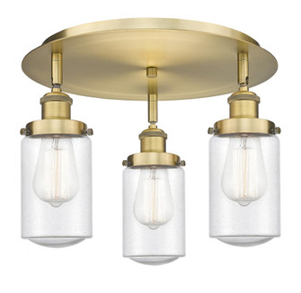 Dover - 3 Light - 16 inch - Brushed Brass - Semi-Flush Mount (3442|916-3C-BB-G314)