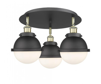 Ballston Urban - 3 Light - 19 inch - Black Antique Brass - Flush Mount (3442|916-3C-BAB-HFS-61-BK)