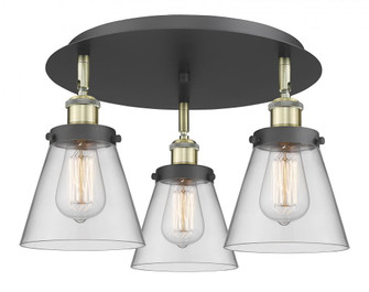 Cone - 3 Light - 18 inch - Black Antique Brass - Semi-Flush Mount (3442|916-3C-BAB-G62)
