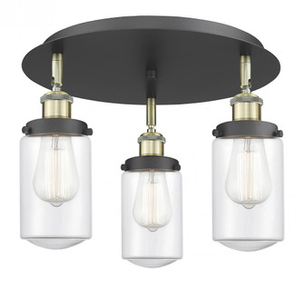 Dover - 3 Light - 16 inch - Black Antique Brass - Semi-Flush Mount (3442|916-3C-BAB-G312)