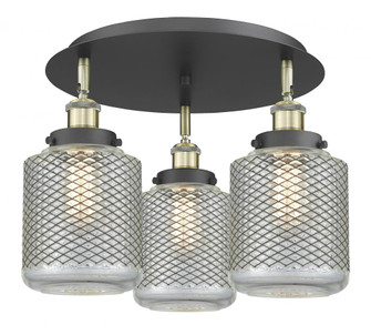 Edison - 3 Light - 18 inch - Black Antique Brass - Semi-Flush Mount (3442|916-3C-BAB-G262)