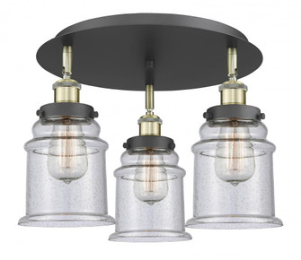 Whitney - 3 Light - 18 inch - Black Antique Brass - Semi-Flush Mount (3442|916-3C-BAB-G184)