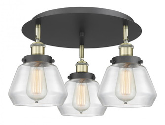 Fulton - 3 Light - 19 inch - Black Antique Brass - Semi-Flush Mount (3442|916-3C-BAB-G172)