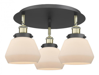Fulton - 3 Light - 19 inch - Black Antique Brass - Semi-Flush Mount (3442|916-3C-BAB-G171)