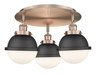 Ballston Urban - 3 Light - 19 inch - Antique Copper - Flush Mount (3442|916-3C-AC-HFS-61-BK)