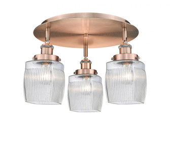 Colton - 3 Light - 17 inch - Antique Copper - Semi-Flush Mount (3442|916-3C-AC-G302)