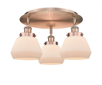Fulton - 3 Light - 19 inch - Antique Copper - Semi-Flush Mount (3442|916-3C-AC-G171)