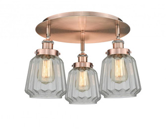 Chatham - 3 Light - 19 inch - Antique Copper - Semi-Flush Mount (3442|916-3C-AC-G142)