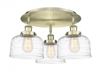 Bell - 3 Light - 20 inch - Antique Brass - Semi-Flush Mount (3442|916-3C-AB-G713)