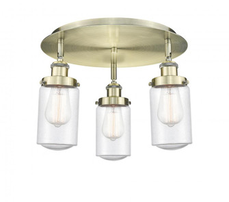 Dover - 3 Light - 16 inch - Antique Brass - Semi-Flush Mount (3442|916-3C-AB-G314)