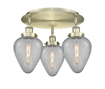 Geneseo - 3 Light - 18 inch - Antique Brass - Semi-Flush Mount (3442|916-3C-AB-G165)