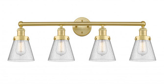 Cone - 4 Light - 33 inch - Satin Gold - Bath Vanity Light (3442|616-4W-SG-G64)