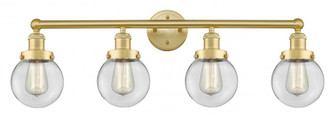 Beacon - 4 Light - 33 inch - Satin Gold - Bath Vanity Light (3442|616-4W-SG-G202-6)