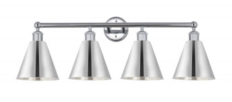 Berkshire - 4 Light - 35 inch - Polished Chrome - Bath Vanity Light (3442|616-4W-PC-MBC-8-PC)