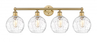 Athens Water Glass - 4 Light - 35 inch - Brushed Brass - Bath Vanity Light (3442|616-4W-BB-G1215-8)