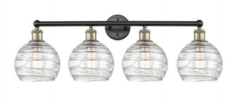 Athens Deco Swirl - 4 Light - 35 inch - Black Antique Brass - Bath Vanity Light (3442|616-4W-BAB-G1213-8)