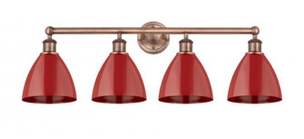 Plymouth - 4 Light - 35 inch - Antique Copper - Bath Vanity Light (3442|616-4W-AC-MBD-75-RD)
