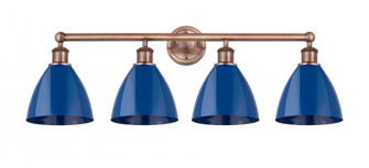 Plymouth - 4 Light - 35 inch - Antique Copper - Bath Vanity Light (3442|616-4W-AC-MBD-75-BL)