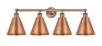 Berkshire - 4 Light - 35 inch - Antique Copper - Bath Vanity Light (3442|616-4W-AC-MBC-8-AC)
