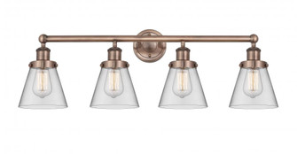 Cone - 4 Light - 33 inch - Antique Copper - Bath Vanity Light (3442|616-4W-AC-G62)
