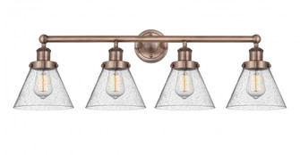 Cone - 4 Light - 35 inch - Antique Copper - Bath Vanity Light (3442|616-4W-AC-G44)