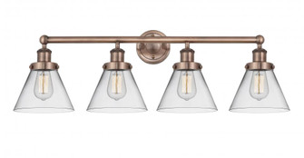 Cone - 4 Light - 35 inch - Antique Copper - Bath Vanity Light (3442|616-4W-AC-G42)