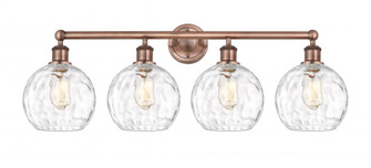 Athens Water Glass - 4 Light - 35 inch - Antique Copper - Bath Vanity Light (3442|616-4W-AC-G1215-8)