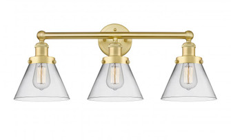 Cone - 3 Light - 26 inch - Satin Gold - Bath Vanity Light (3442|616-3W-SG-G42)
