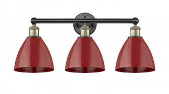 Plymouth - 3 Light - 26 inch - Black Antique Brass - Bath Vanity Light (3442|616-3W-BAB-MBD-75-RD)