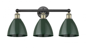 Plymouth - 3 Light - 26 inch - Black Antique Brass - Bath Vanity Light (3442|616-3W-BAB-MBD-75-GR)